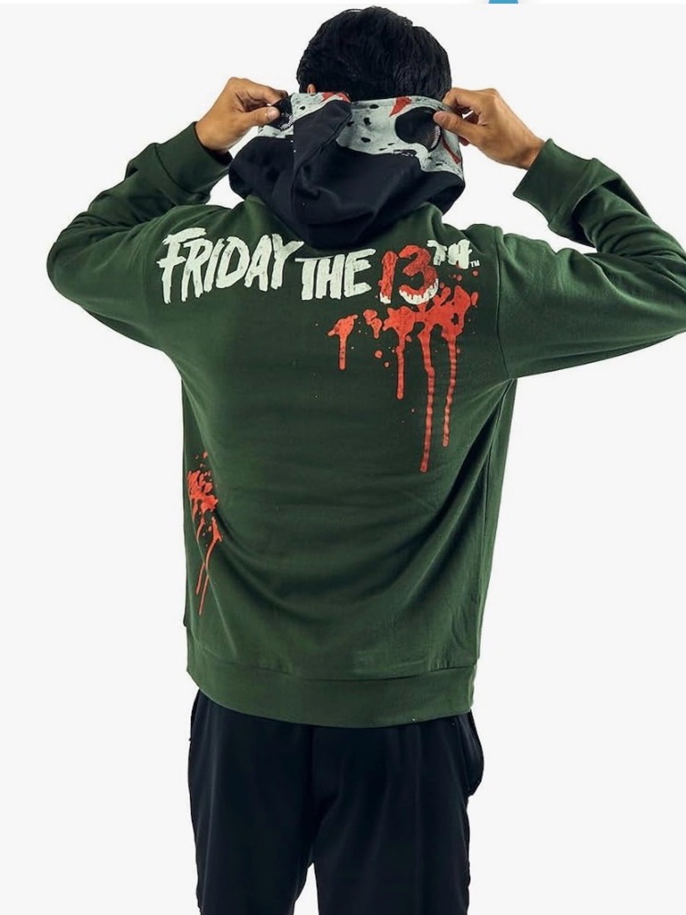 Bioworld Friday The 13th Jason Full Zip Front Green Size L Cosplay Hoodie - Picture 5 of 8